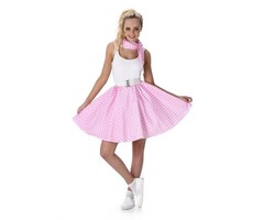 Roze Polka Dots Rok + Sjaal