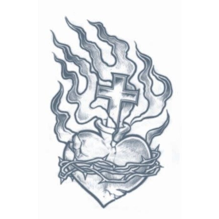 Tattoo Set Burning Heart