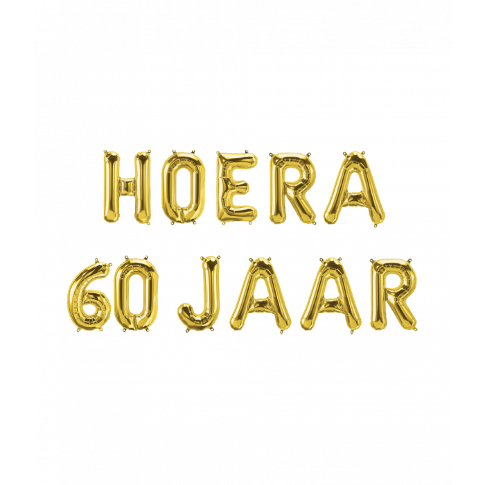 Folieballon Kit  Goud / Hoera 60 Jaar