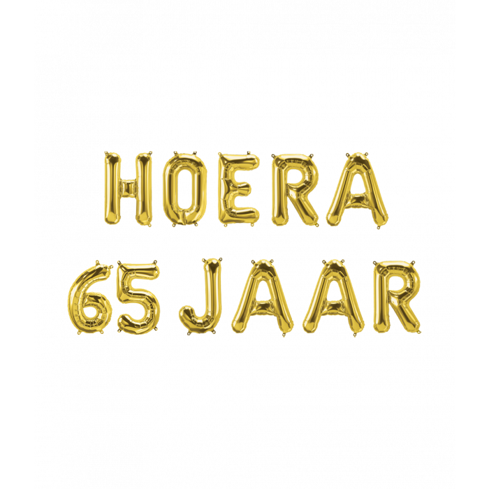 Folieballon Kit  Goud / Hoera 65 Jaar