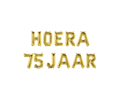 Folieballon Kit  Goud / Hoera 75 Jaar