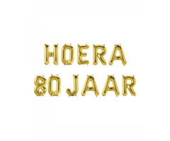 Folieballon Kit  Goud / Hoera 80 Jaar