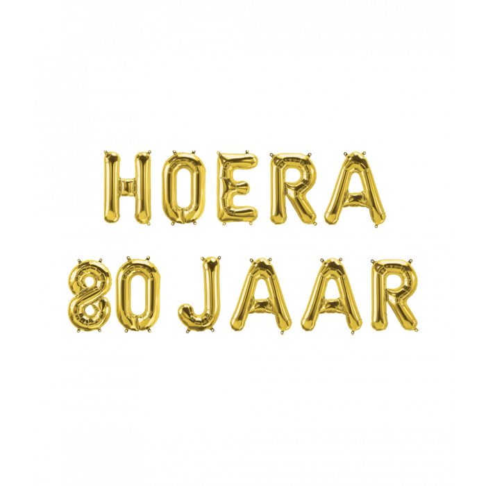 Folieballon Kit  Goud / Hoera 80 Jaar