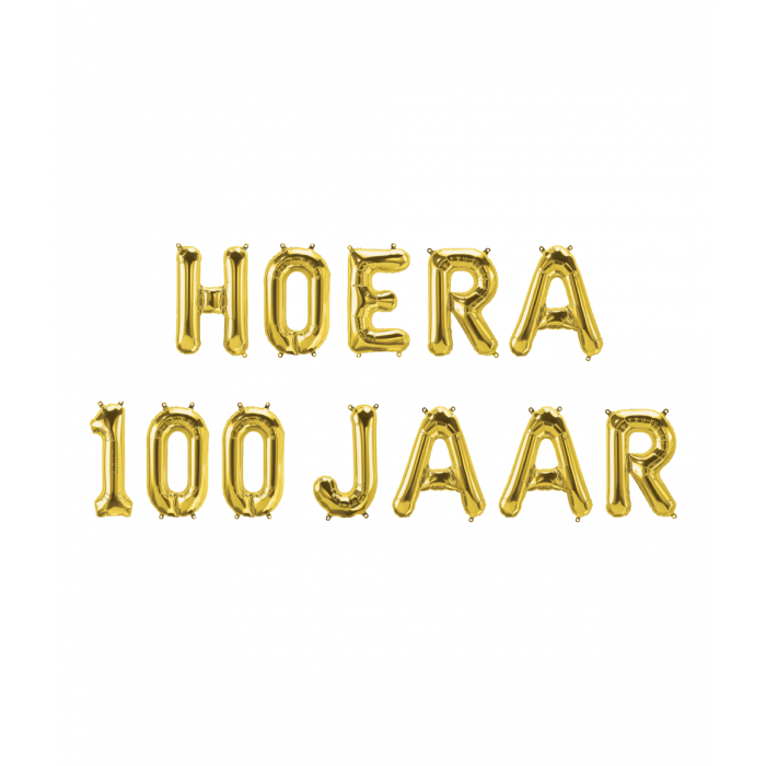 Folieballon Kit Goud / Hoera 100 Jaar