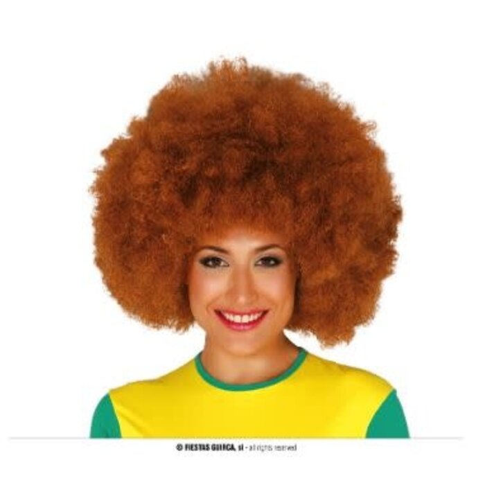 Pruik Afro Krullen / Bruin