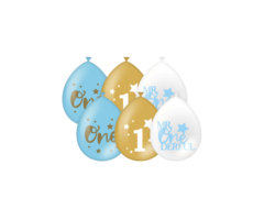 First Birthday Ballonnen  6 Stuks / Jongen