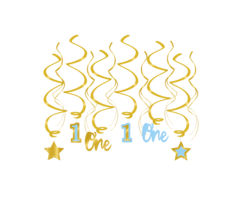 First One Birthday Swirls 12 Stuks / Jongen
