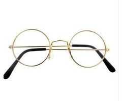 Rond Metaal Brilletje  Goud/ One size