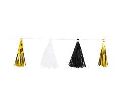 Tassel Slinger Gold/Black & White
