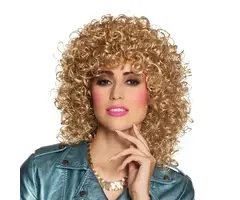 Pruik Club Krullend / Blond