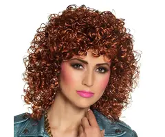 Pruik Club Krullend / Bruin