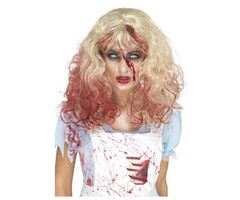Pruik Zombie + Bloed