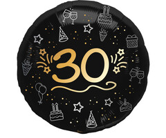 Shining Glam Folieballon 45cm / 30 Jaar