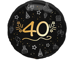 Shining Glam Folieballon 45cm / 40 Jaar