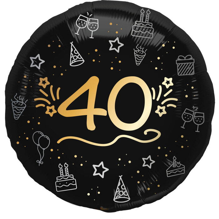 Shining Glam Folieballon 45cm / 40 Jaar