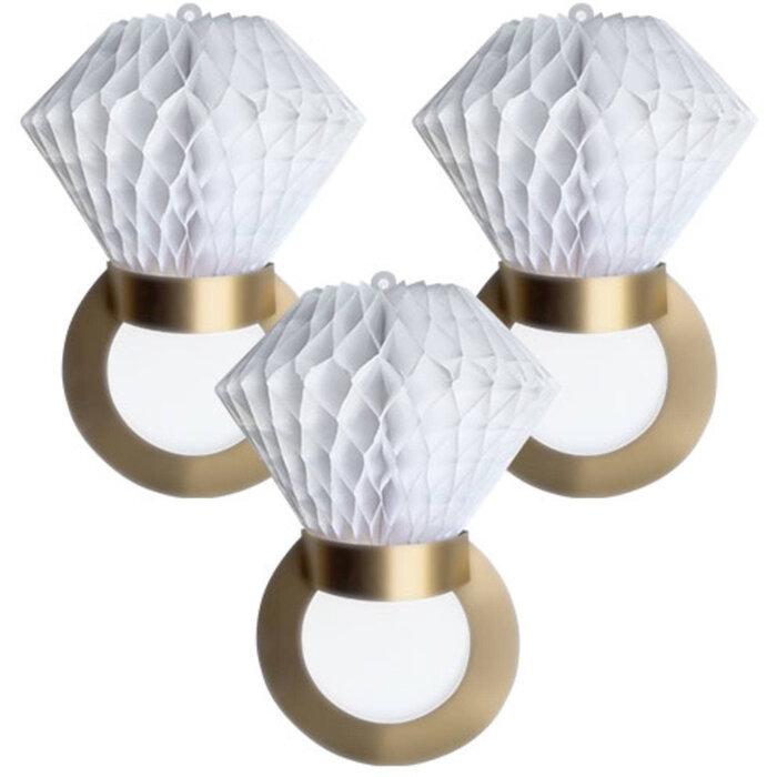 Huwelijk Diamanten Honeycombs / 3 Stuks 28cm