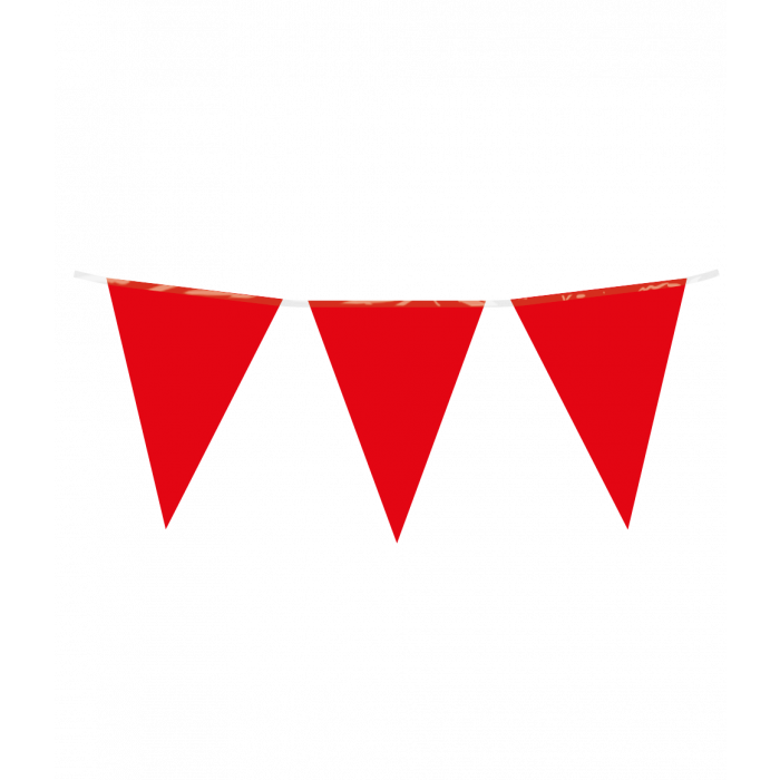 Vlaggenlijn 10m Plastiek / Rood