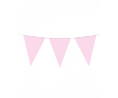 Vlaggenlijn 10m Plastiek /  Lichtroze