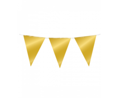 Vlaggenlijn 10m Plastiek /  Glans Goud