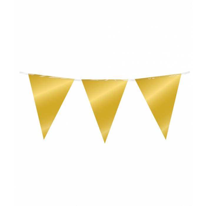 Vlaggenlijn 10m Plastiek /  Glans Goud