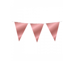 Vlaggenlijn 10m Plastiek /  Glans Rose Gold