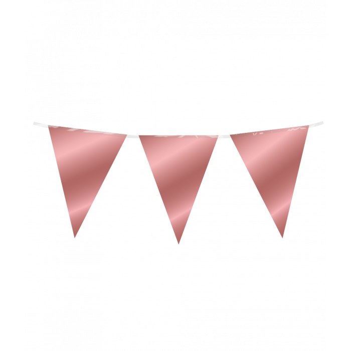 Vlaggenlijn 10m Plastiek /  Glans Rose Gold