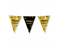 Vlaggenlijn Black/Gold   Happy Birthday