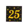 Servetten 16 Stuks Black/Gold 25 Jaar