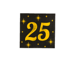 Servetten 16 Stuks Black/Gold 25 Jaar