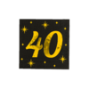Servetten 16 Stuks Black/Gold 40 Jaar