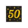 Servetten 16 Stuks Black/Gold 50 Jaar
