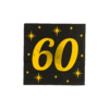 Servetten 16 Stuks Black/Gold 60 Jaar