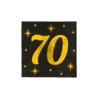 Servetten 16 Stuks Black/Gold 70 Jaar