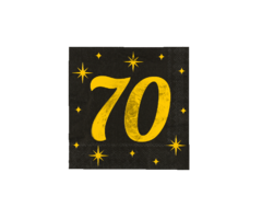 Servetten 16 Stuks Black/Gold 70 Jaar