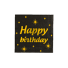 Servetten 16 Stuks Black/Gold Happy Birthday