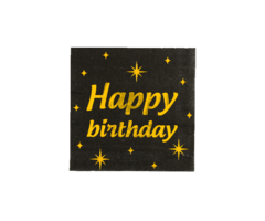 Servetten 16 Stuks Black/Gold Happy Birthday