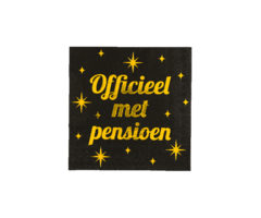 Servetten 16 Stuks Black/Gold Pensioen