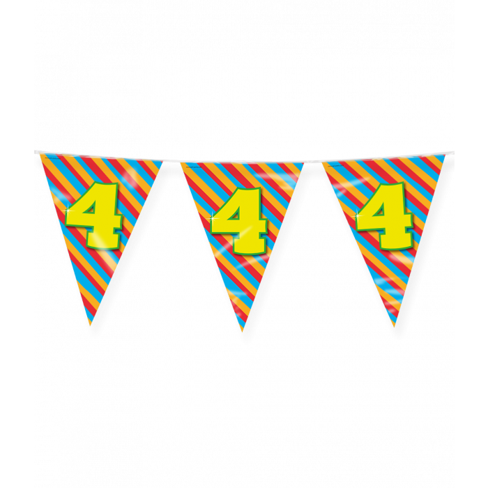 Vlaggenlijn Happy Party Flags 10m / 4 Jaar