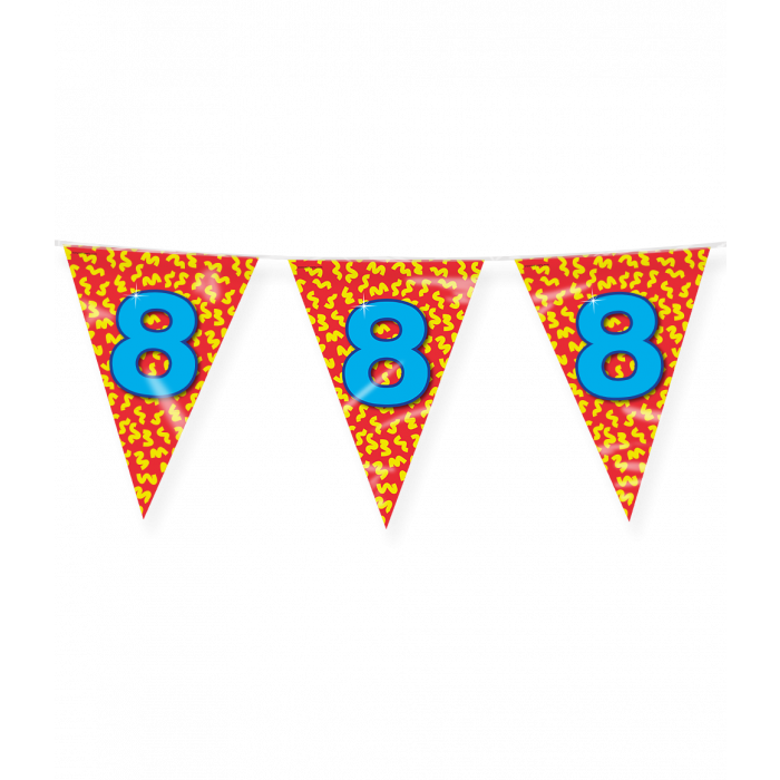 Vlaggenlijn Happy Party Flags 10m / 8 Jaar