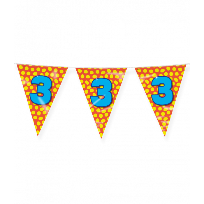 Vlaggenlijn Happy Party Flags 10m / 3 Jaar