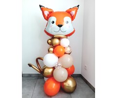 Grondboeket met folieballon Vos  +/- 1m60