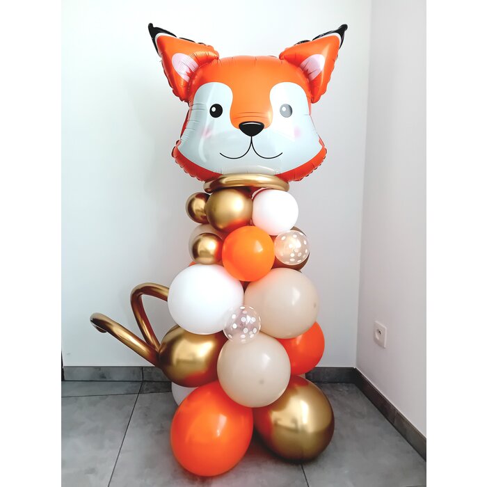 Grondboeket met folieballon Vos  +/- 1m60