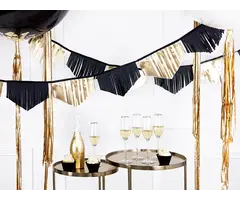 Scaloped Fringe Garland Black/Gold 3m