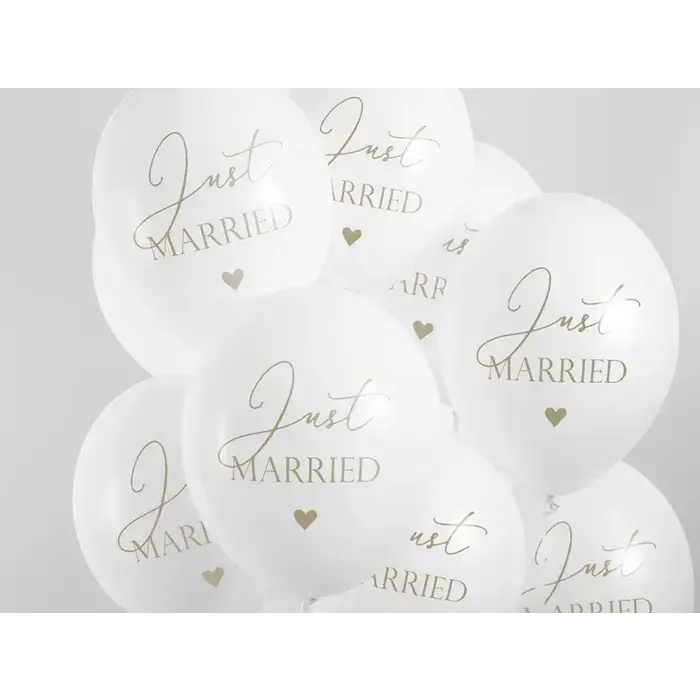 Ballonnen Just Married 30cm / 6 Stuks