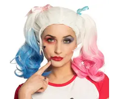 Jester Blauw/Roze / Pruik