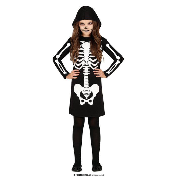 Skeleton Meisje / Kinderkostuum