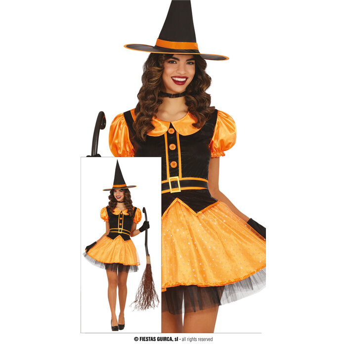 Oranje Heksenkleedje / Dameskostuum