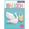 Folieballon Ooievaar It's a girl / 157cm