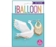 Folieballon Ooievaar It's a Boy / 157cm