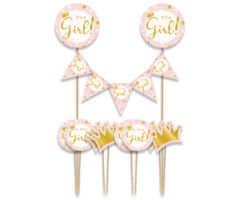 Cake Decoratie Set Geboorte / It's a Girl